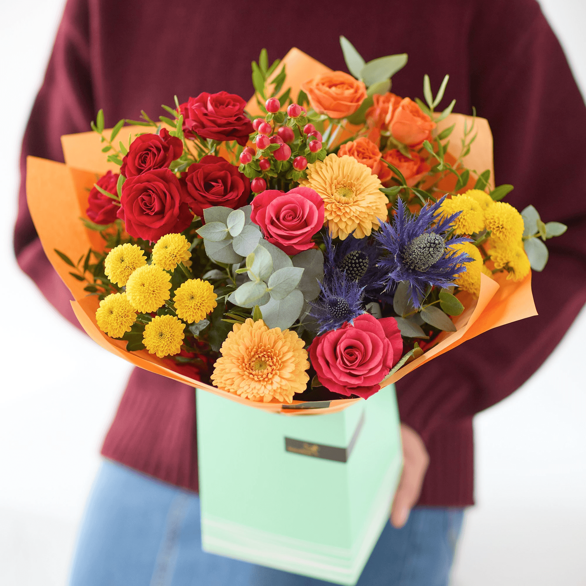 The Striking Sunset — Roses hand-tied bouquet