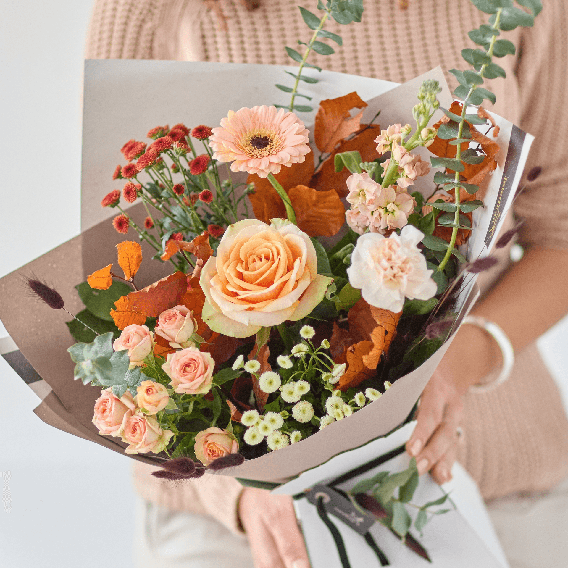 The Autumn Woodland — Roses hand-tied bouquet