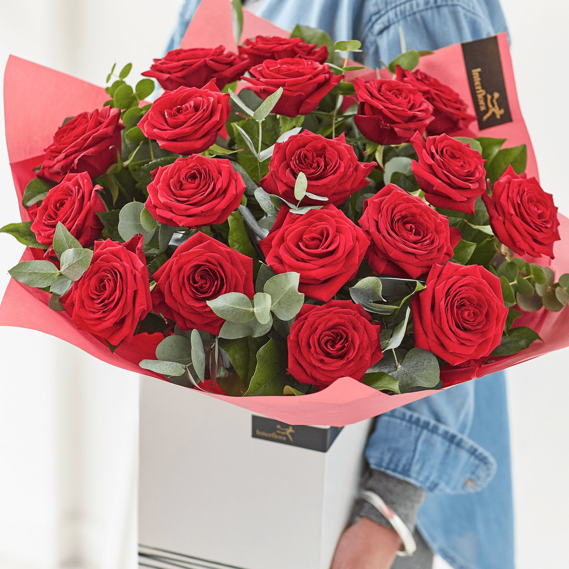 The Love Letter — Red roses hand-tied bouquet