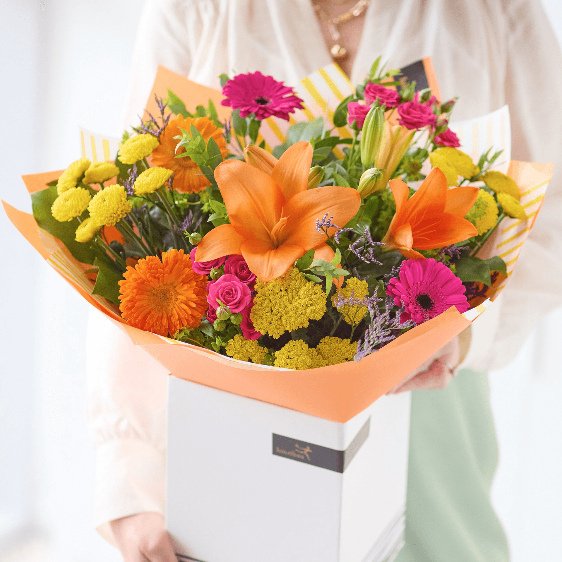 The Colourful Charm — Lilies hand-tied bouquet