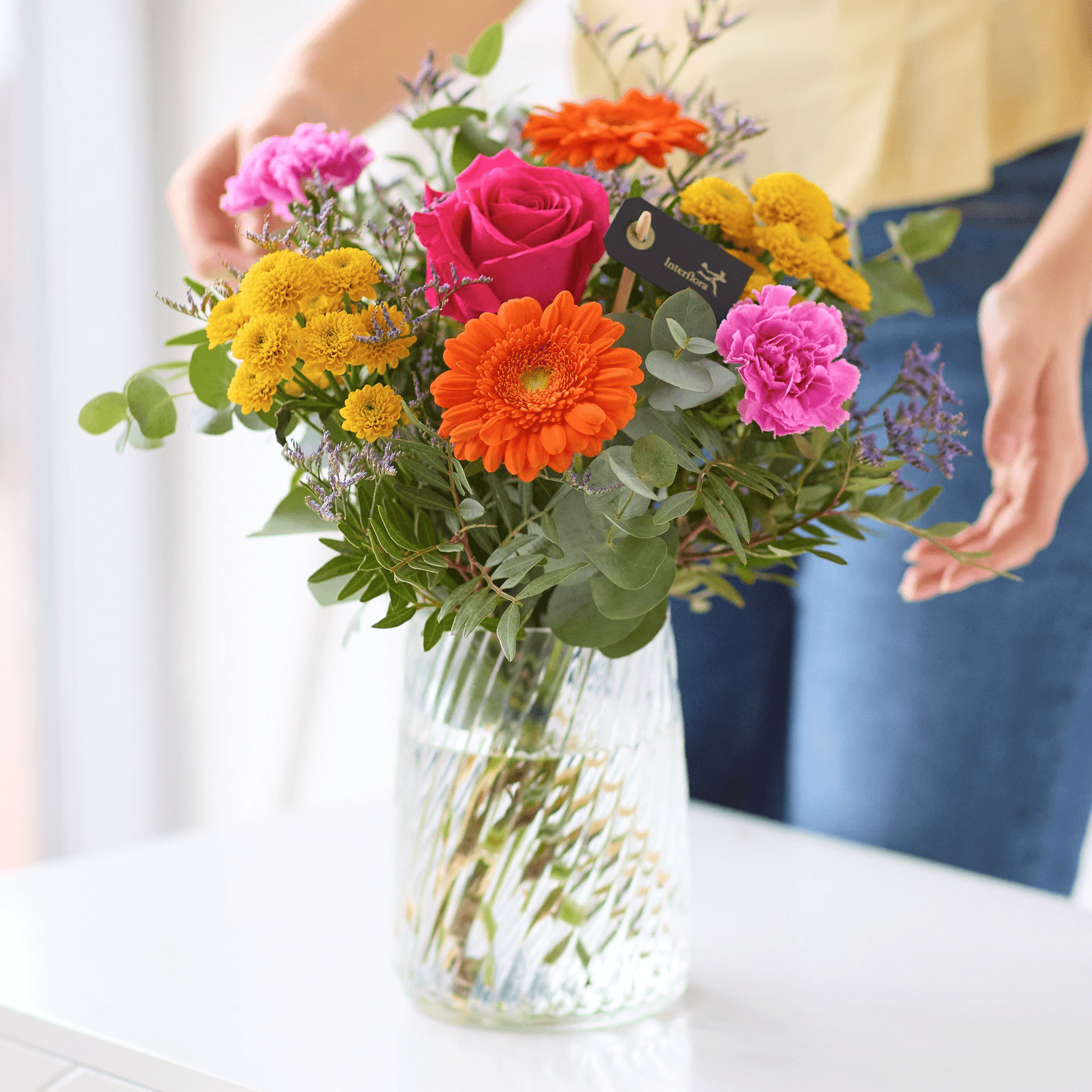 The Party Starter — Flowers in a vase hand-tied bouquet