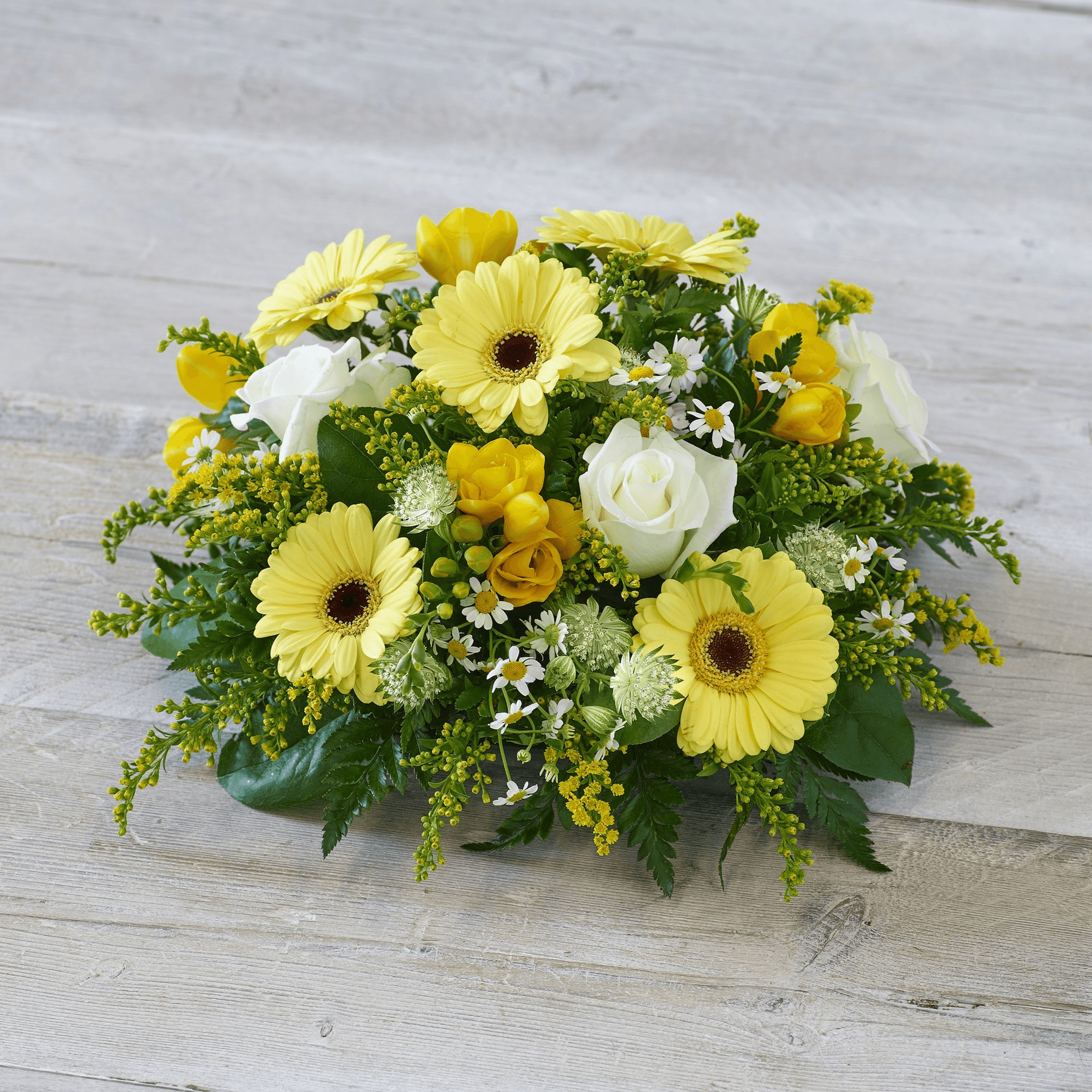 Scented Yellow Posy — Funeral hand-tied bouquet