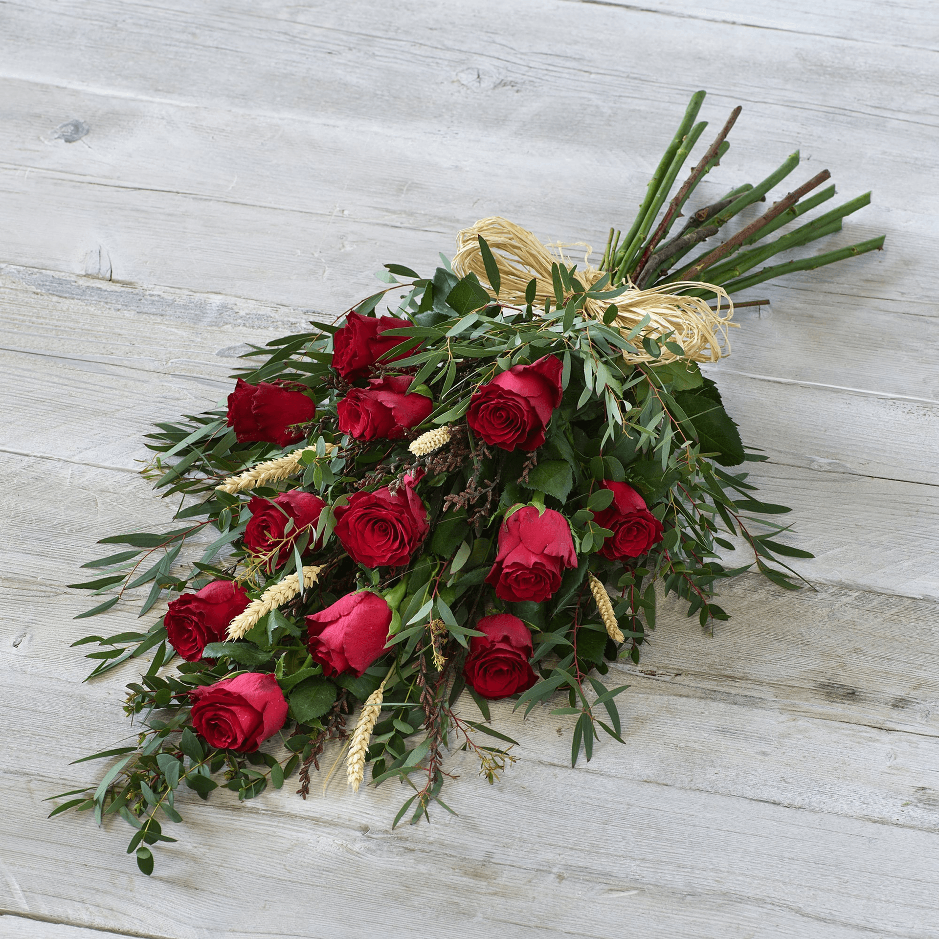 Classic Rose Sheaf — Funeral hand-tied bouquet