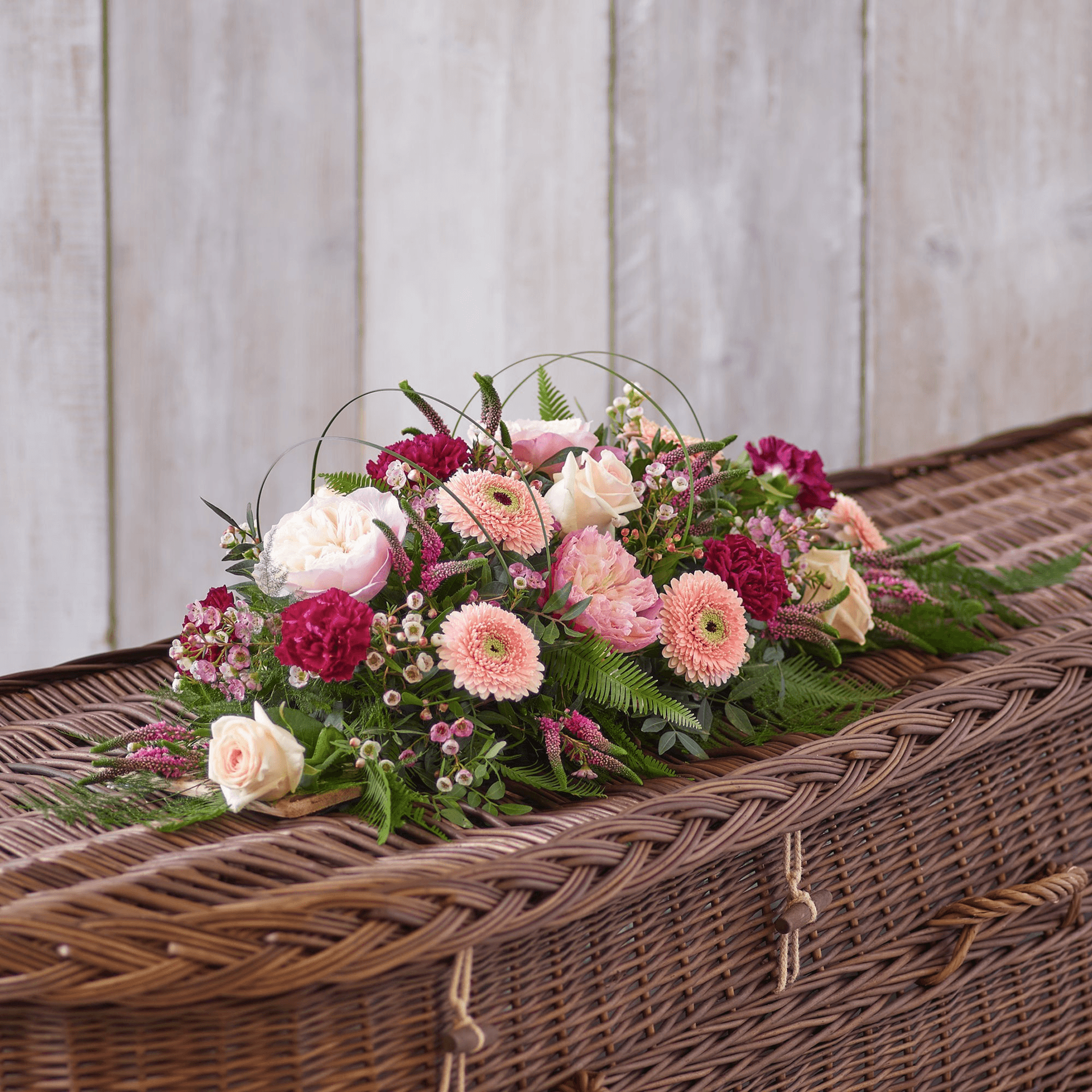 Pastel Linear Spray — Funeral hand-tied bouquet