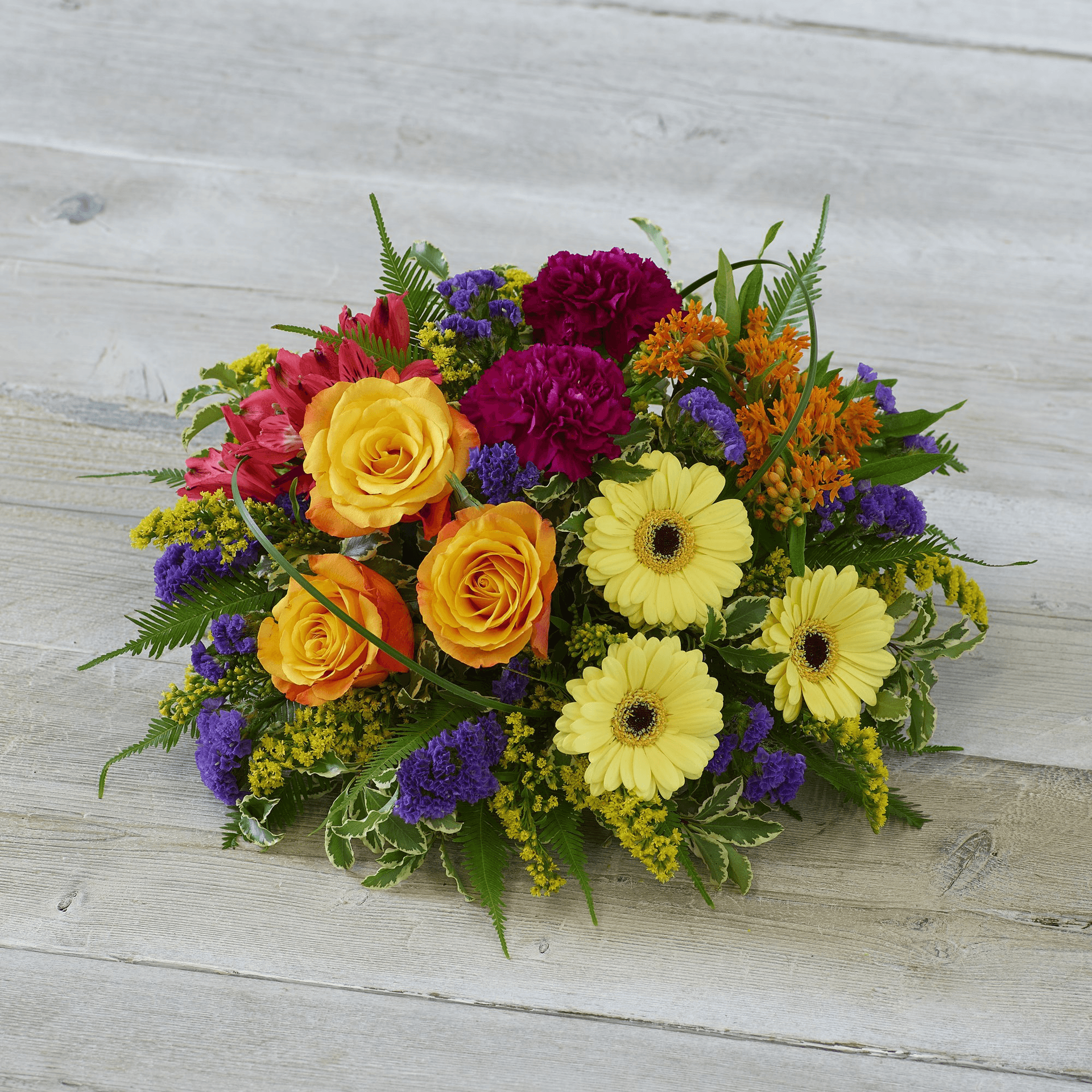 Bold Brights Posy — Funeral hand-tied bouquet
