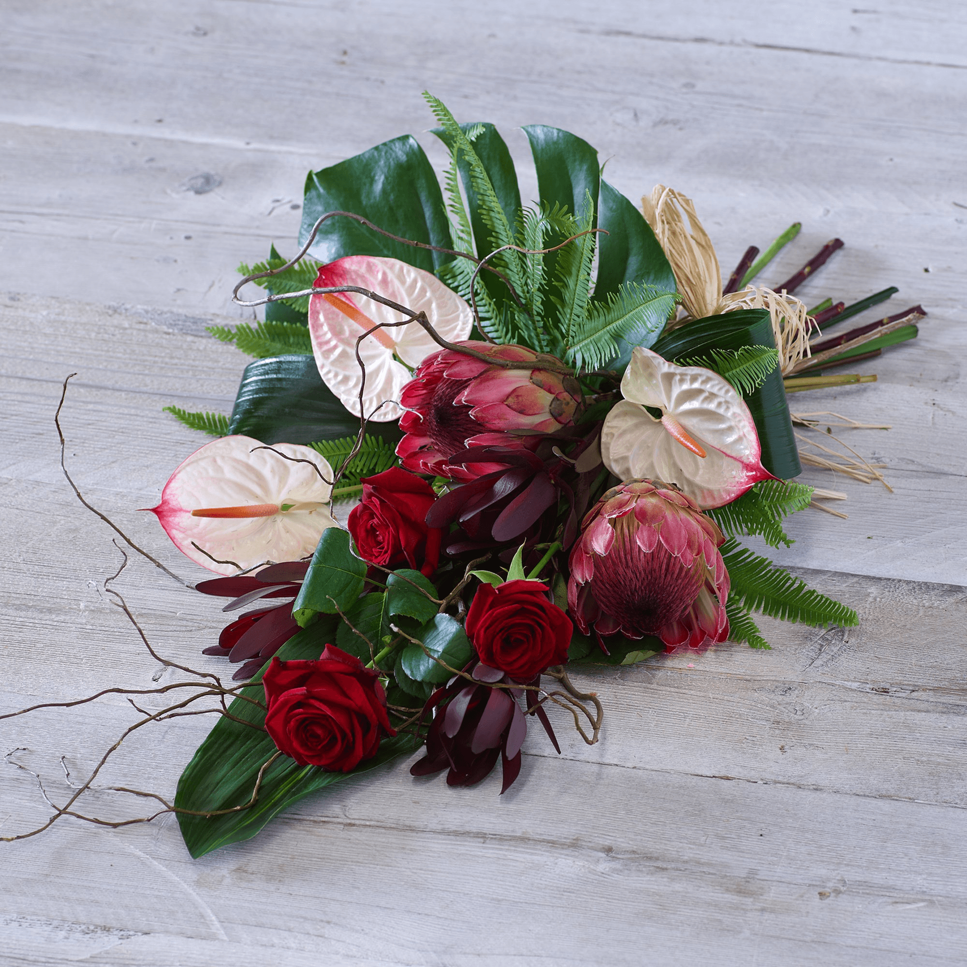 Tropical Sheaf — Funeral hand-tied bouquet
