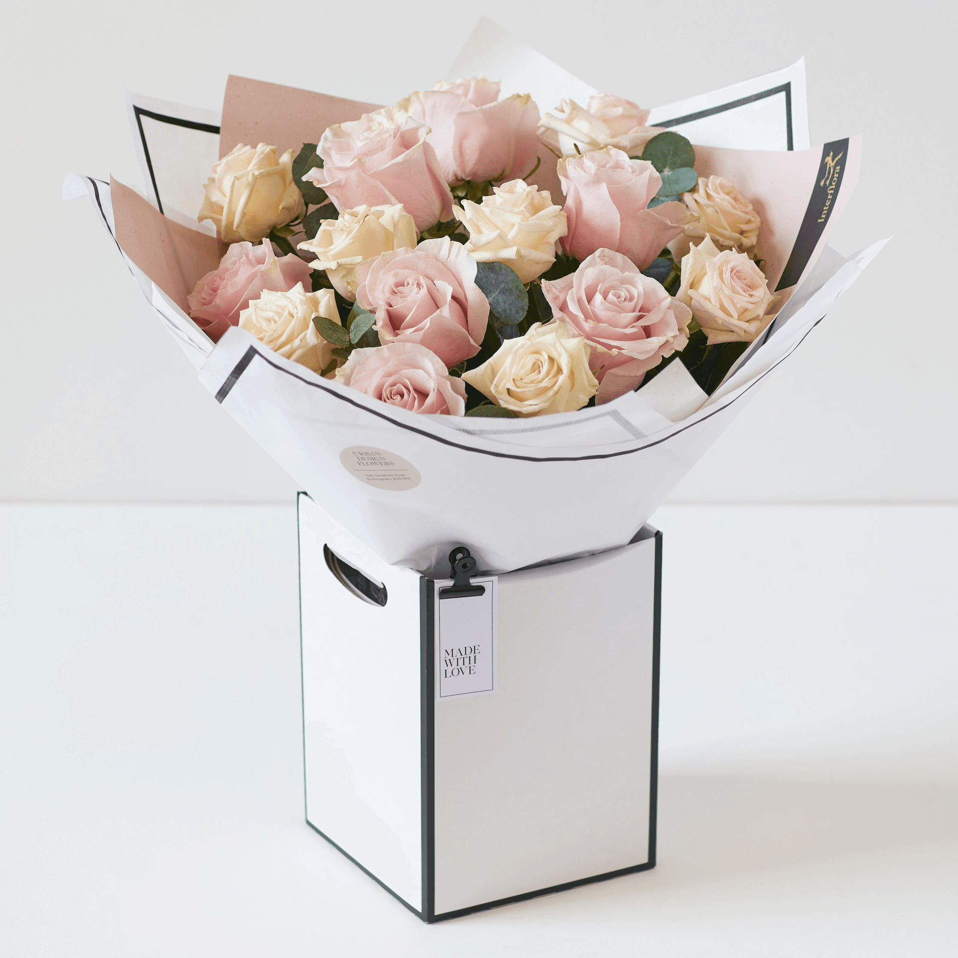 Beautifully Simple Pink Roses — Roses hand-tied bouquet