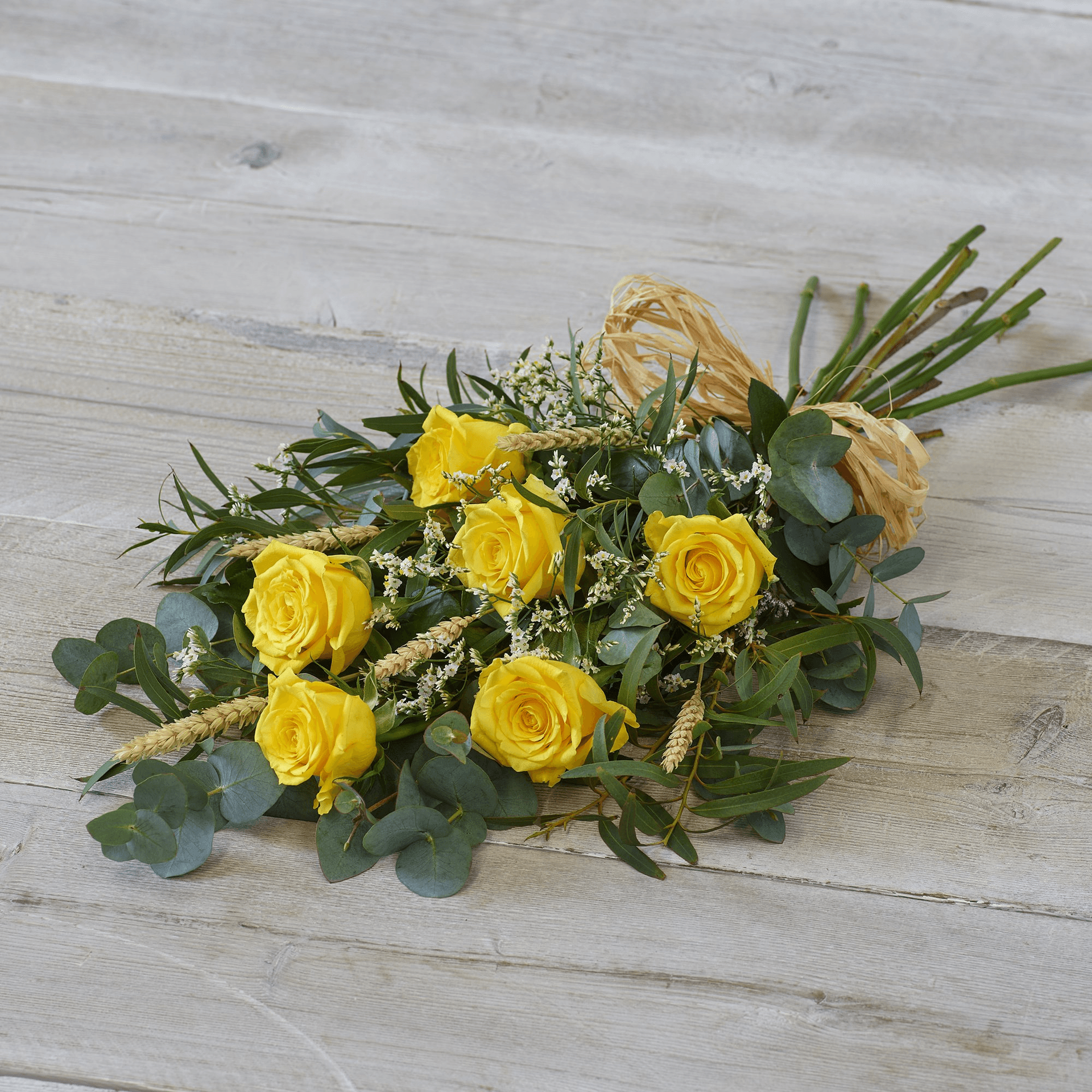 Simple Rose Sheaf — Funeral hand-tied bouquet