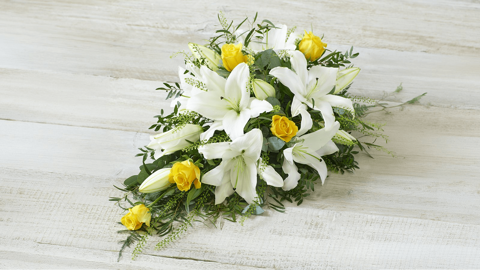Rose and Lily Spray — Funeral hand-tied bouquet