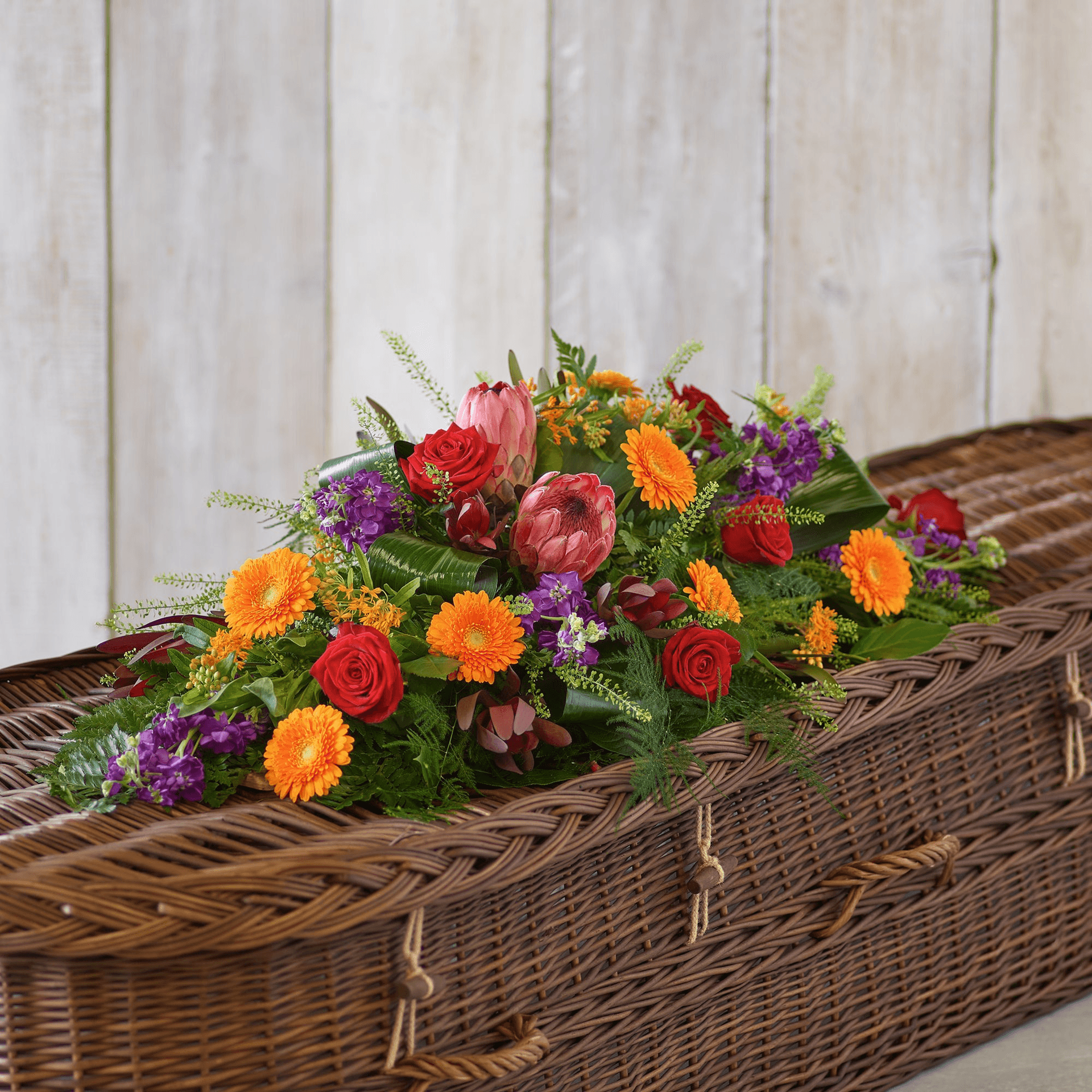 Tropical Casket Spray — Funeral hand-tied bouquet