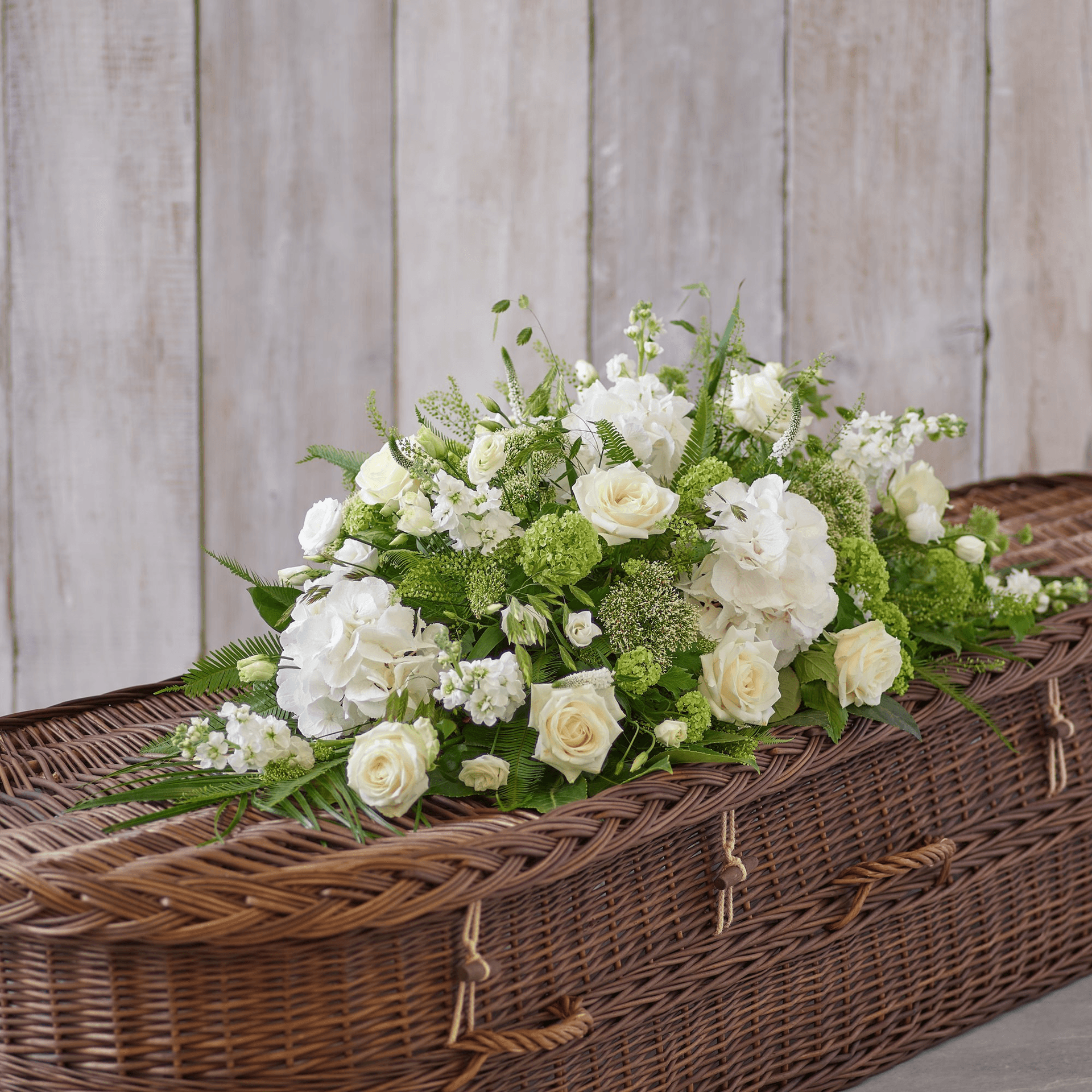 White Casket Spray — Funeral hand-tied bouquet