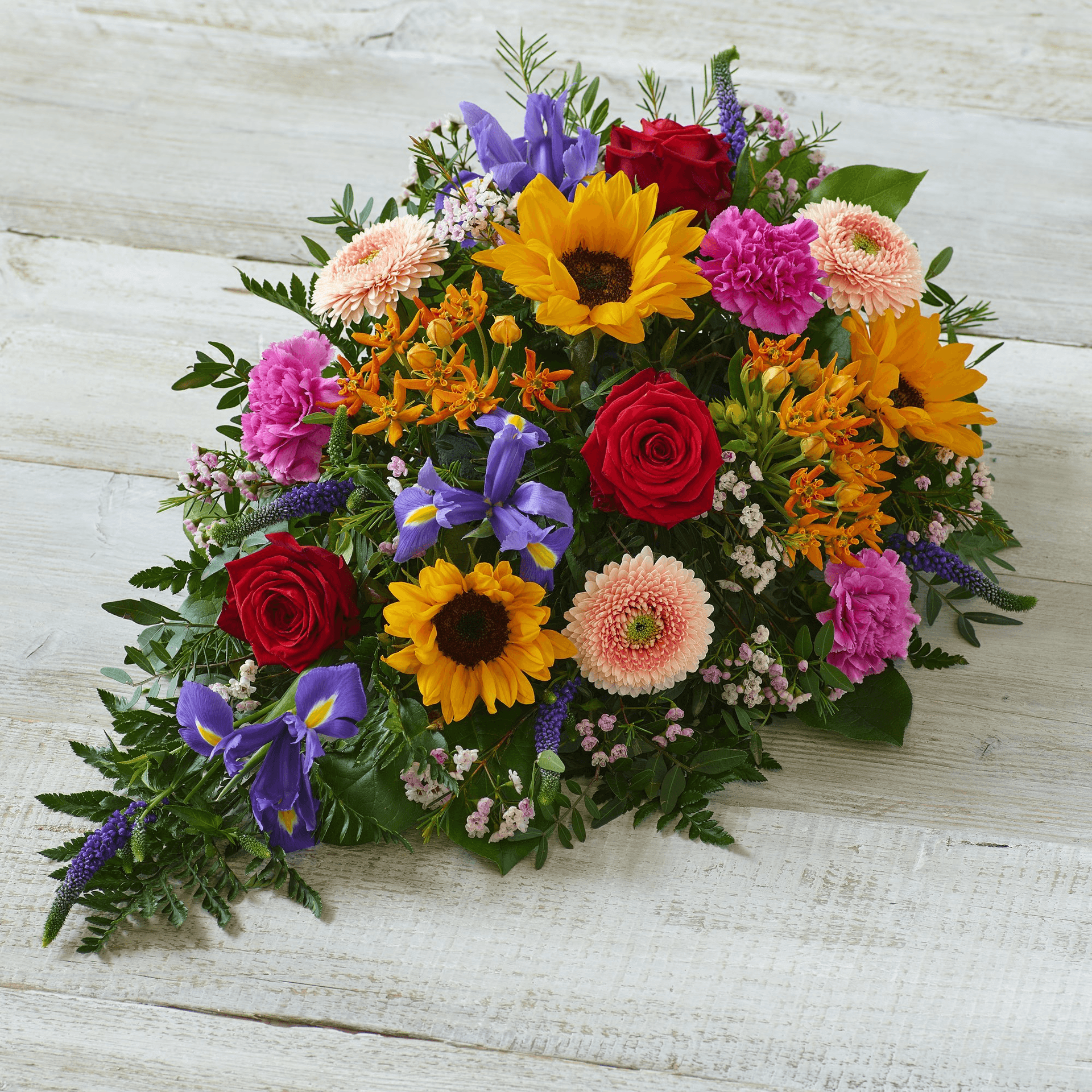 Vibrant Medley Spray — Funeral hand-tied bouquet