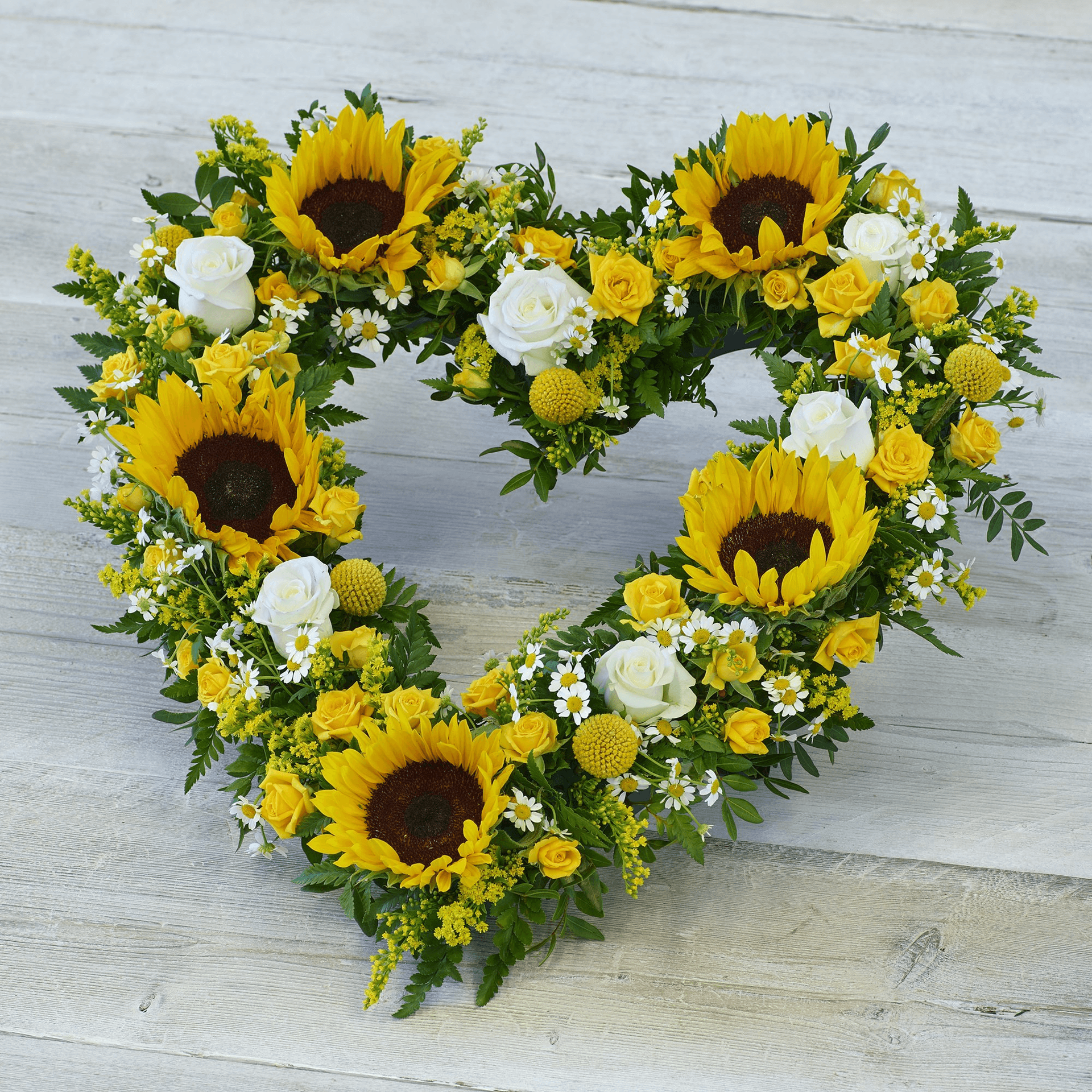 Striking Sunflower Heart — Funeral hand-tied bouquet