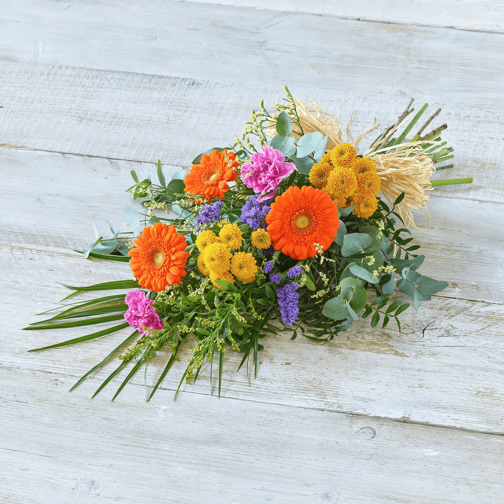 Vibrant Funeral Sheaf — Funeral hand-tied bouquet